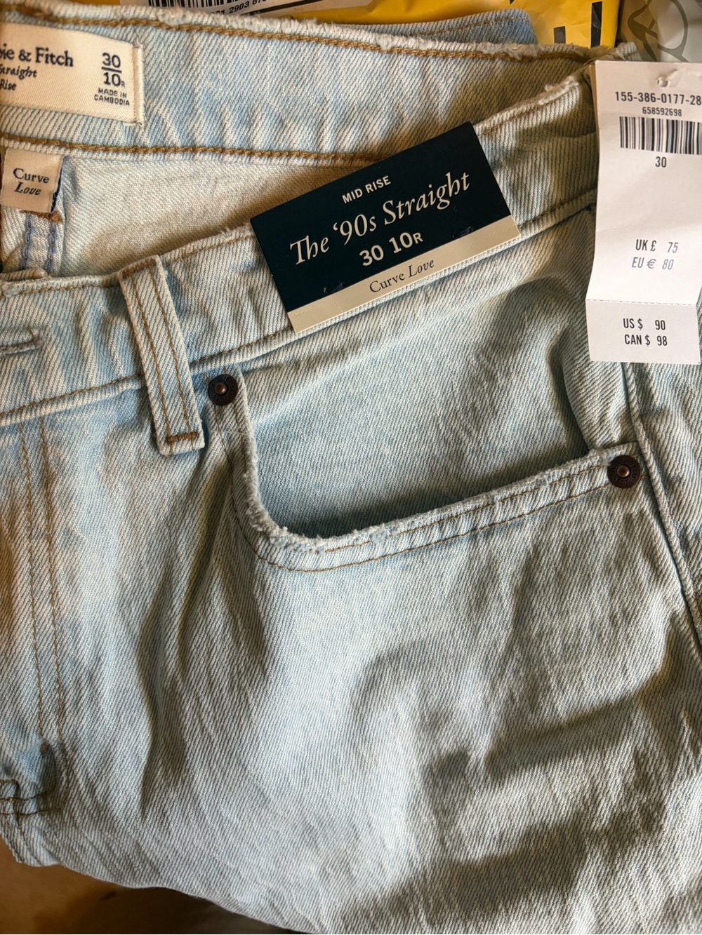 Abercrombie & Fitch Light Blue Straight Jeans - Mid Rise